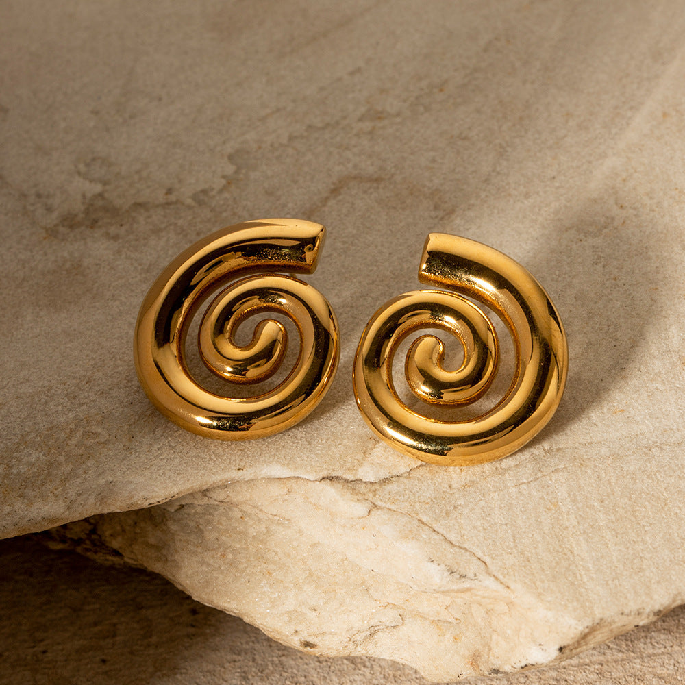 Oceanic Gold Swirl Earrings