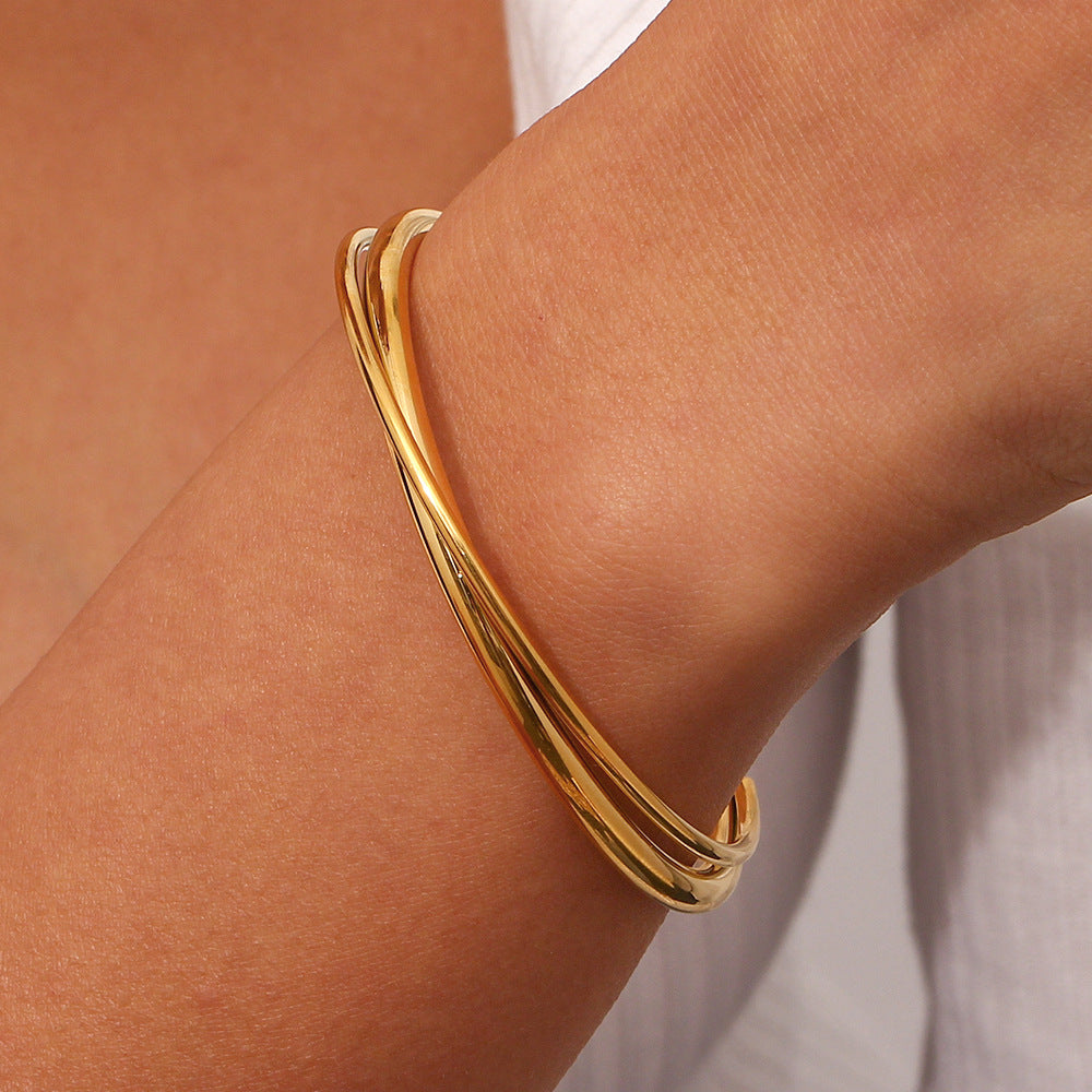 Chic Layered Gold Bangle