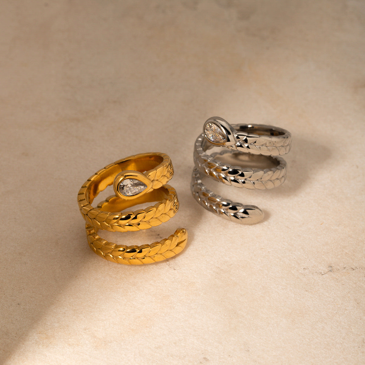 Ethereal Serpent Gold Ring