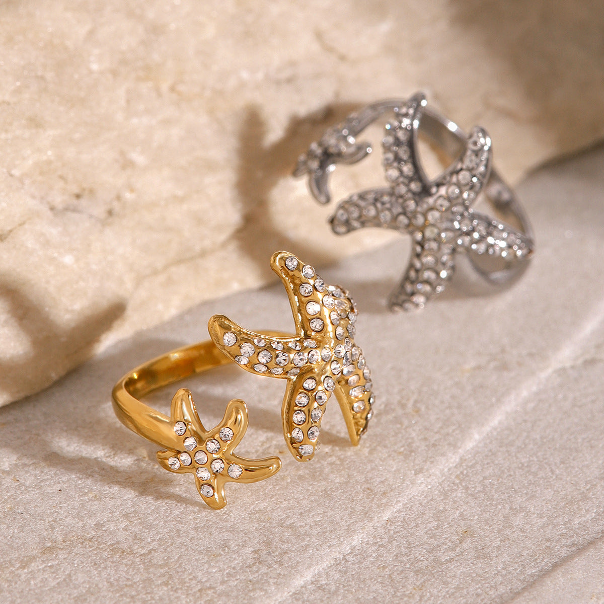 Oceanic Starfish Embrace Ring