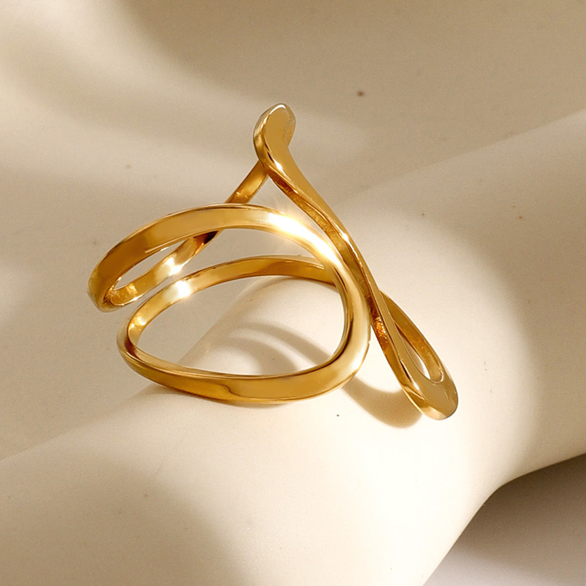 Abstract Gold Flow Ring