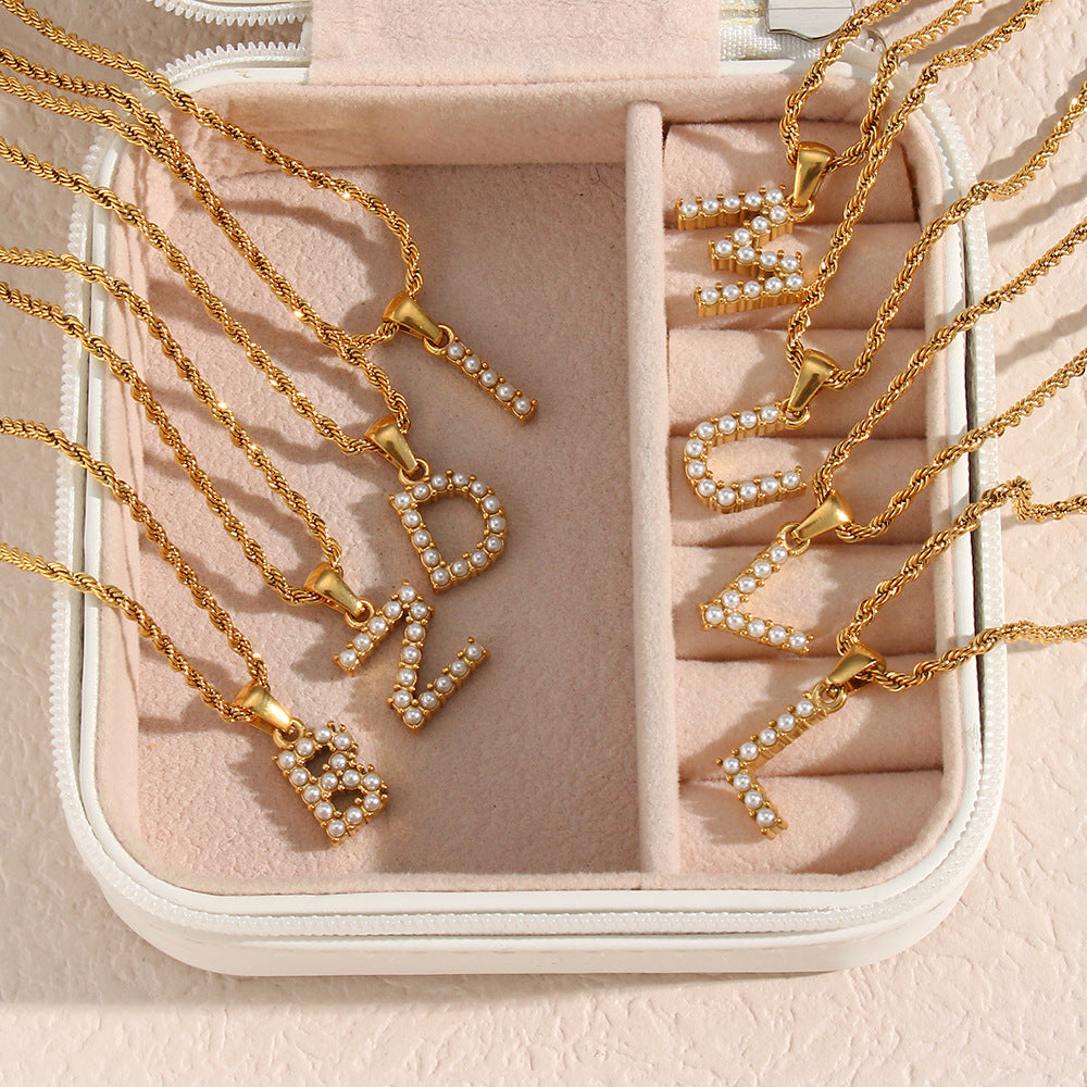 Personalized Pearl Initial Necklace