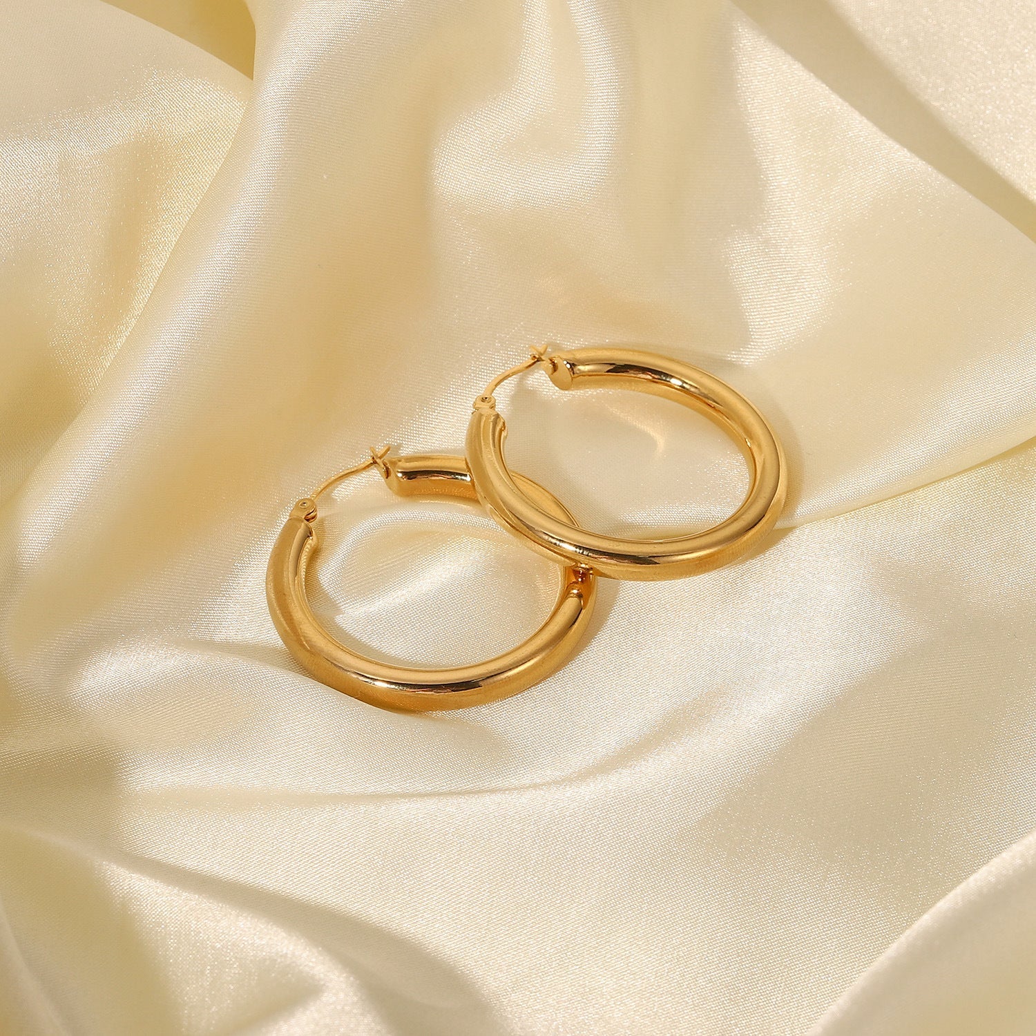 Elegant Gold Plated Hoop Earrings