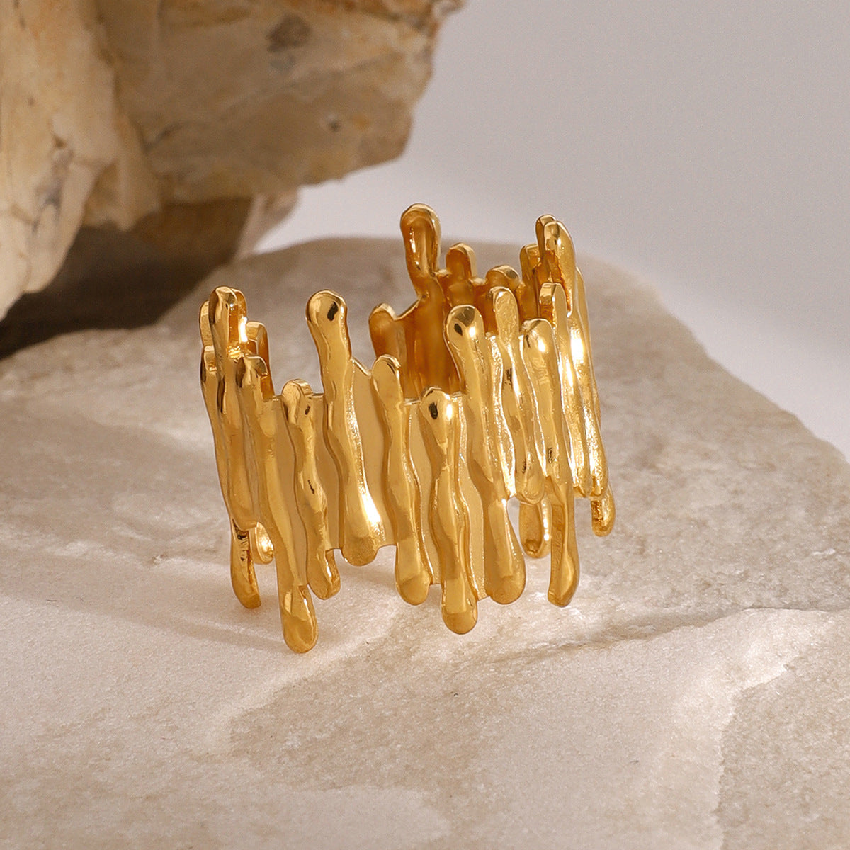 Sculpted Gold Statement Ring