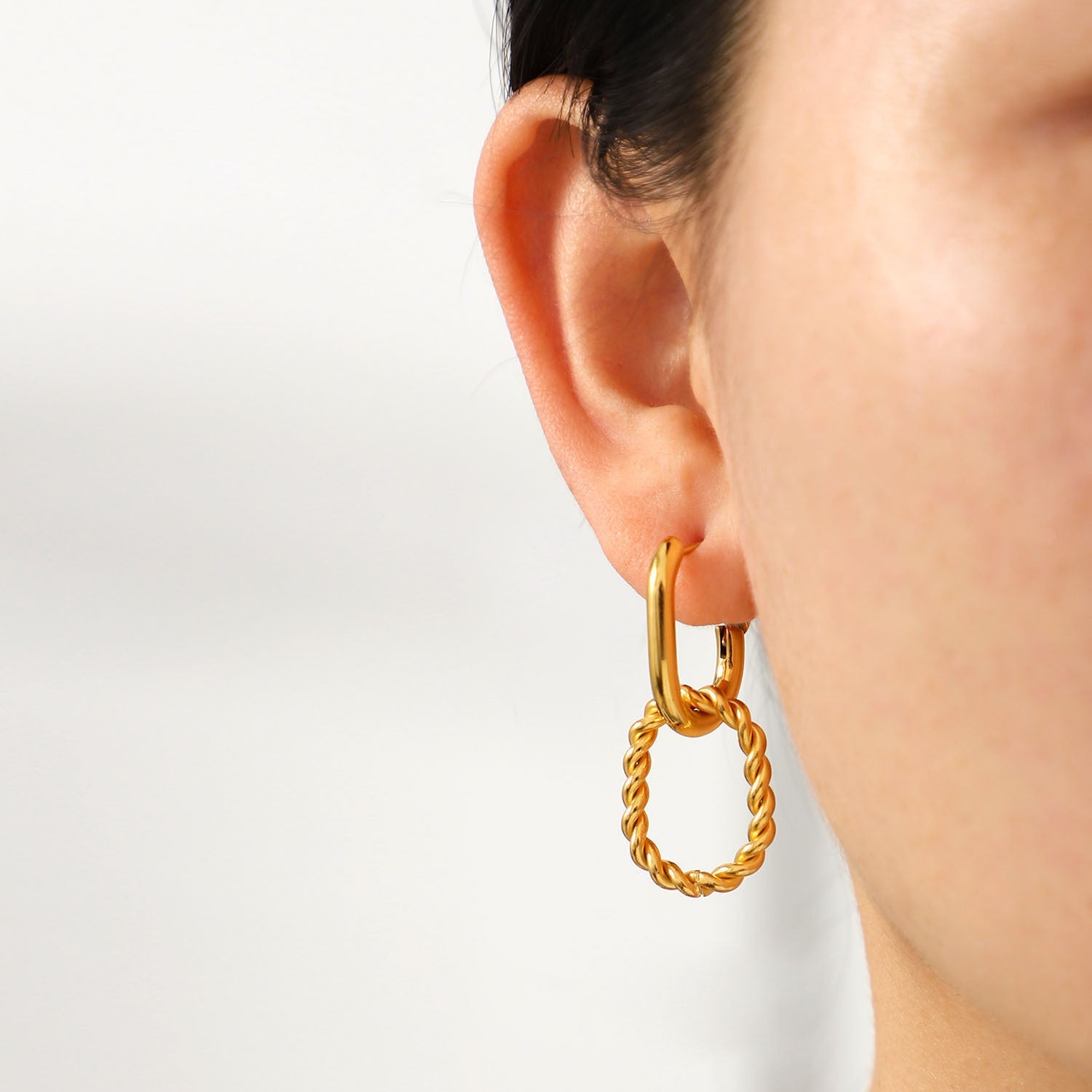 Twisted Aura Gold Hoops