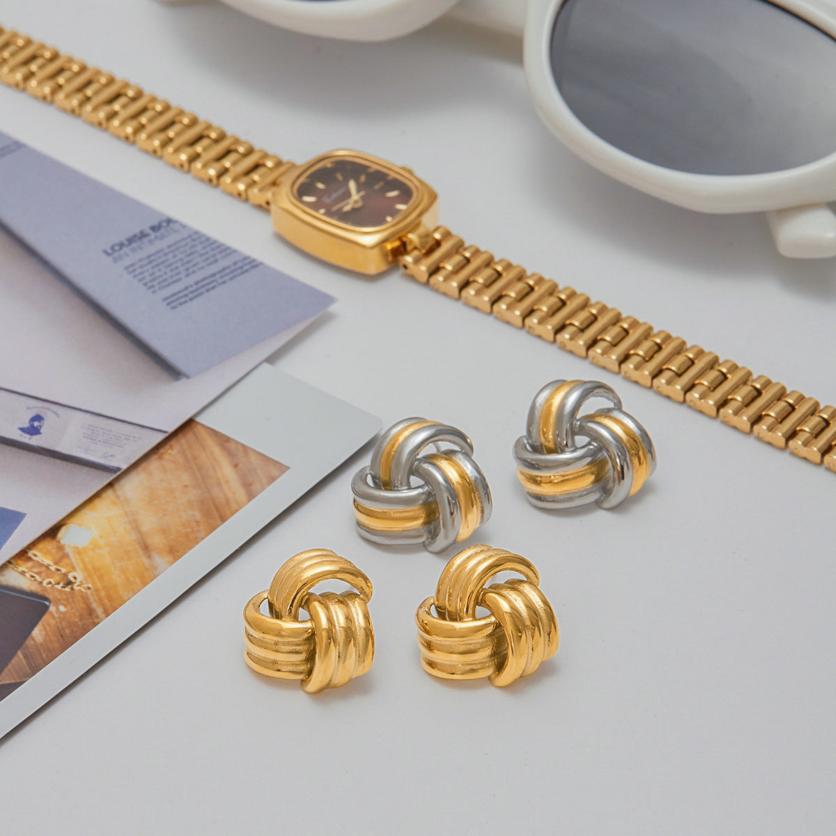 Luxe Gold Knot Statement Earrings