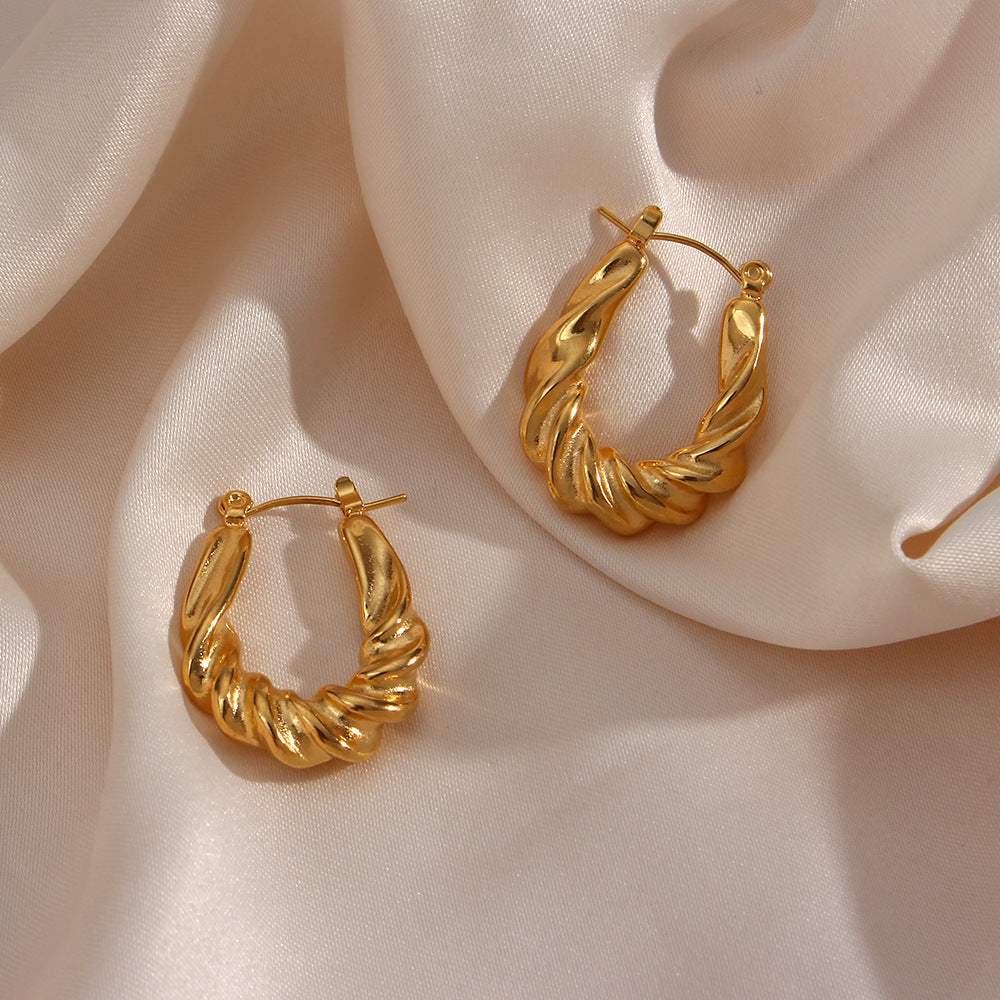 Sculpted Spiral Hoop Earrings