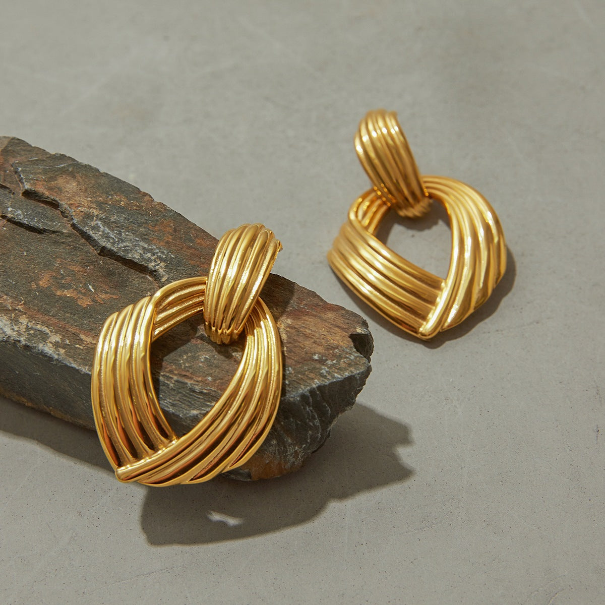 Selma Sculptural Gold Earrings