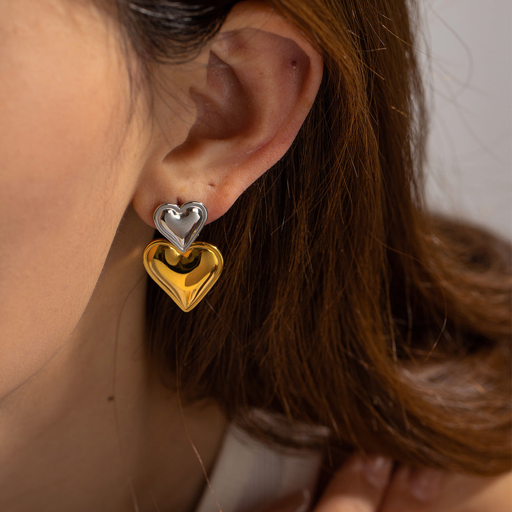Dual Radiance Heart Earrings
