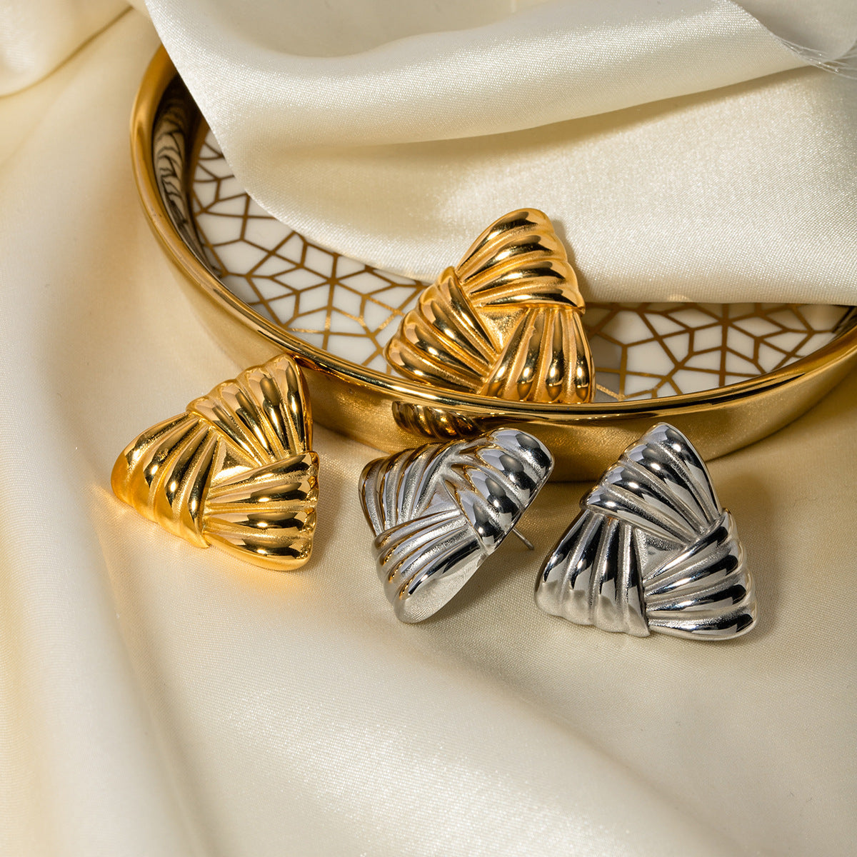 Brigitte Geometric Gold Earrings