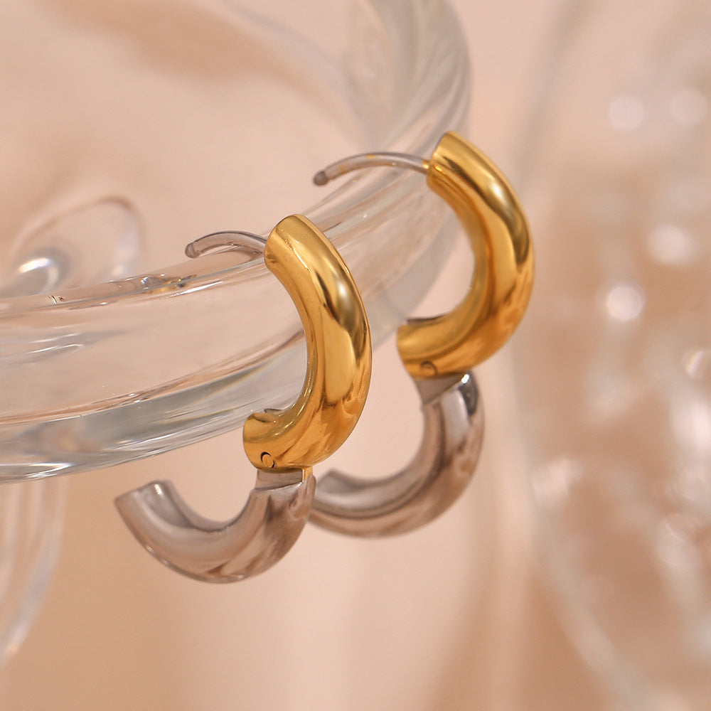 Ingrid Elegant Dual-Tone Hoops