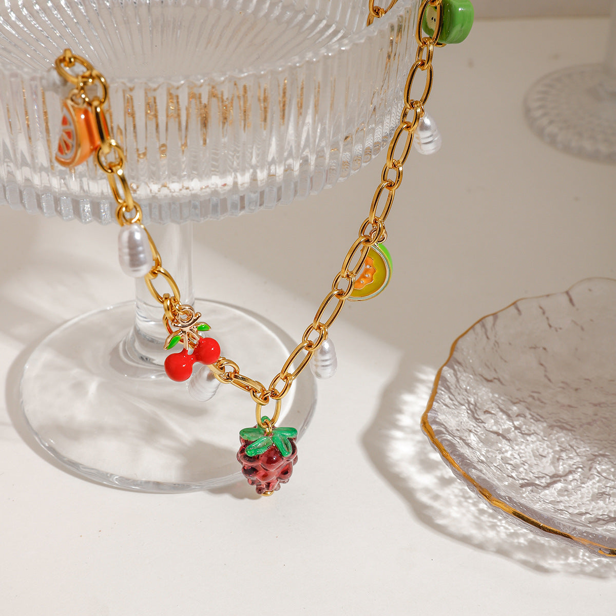 Sunny Fruit Fiesta Gold Necklace