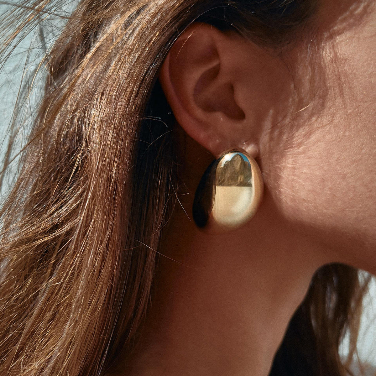 Carrie Gold Bean Earrings