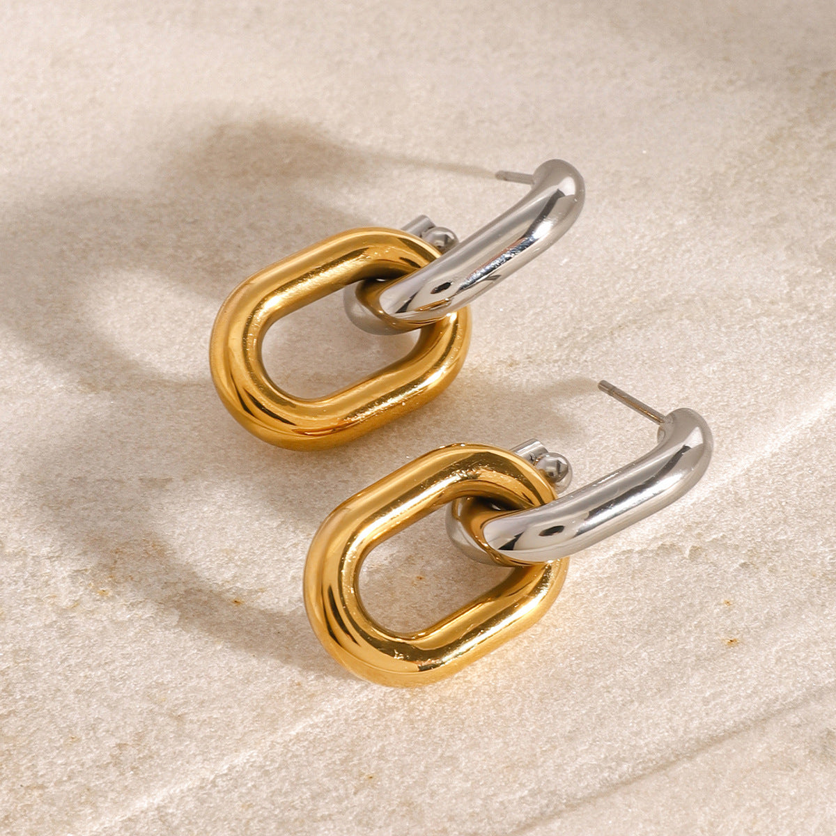 Taylor Dual Tone Hoop Earrings