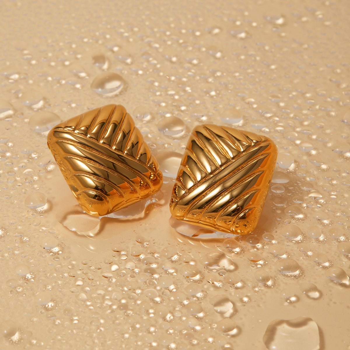 Elysian Rectangular Gold Earrings