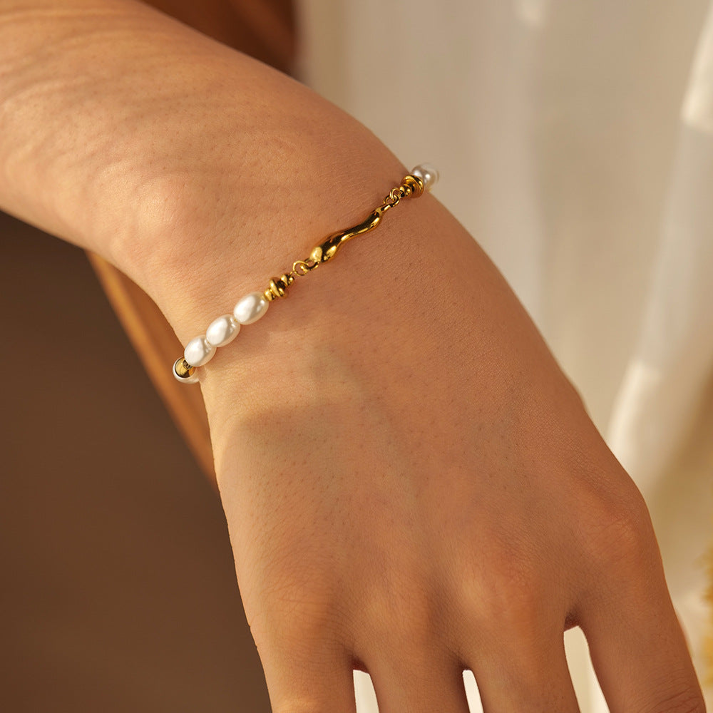 Luxe Freshwater Pearl Chain Bracelet