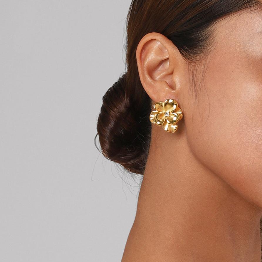Golden Petal Bloom Earrings