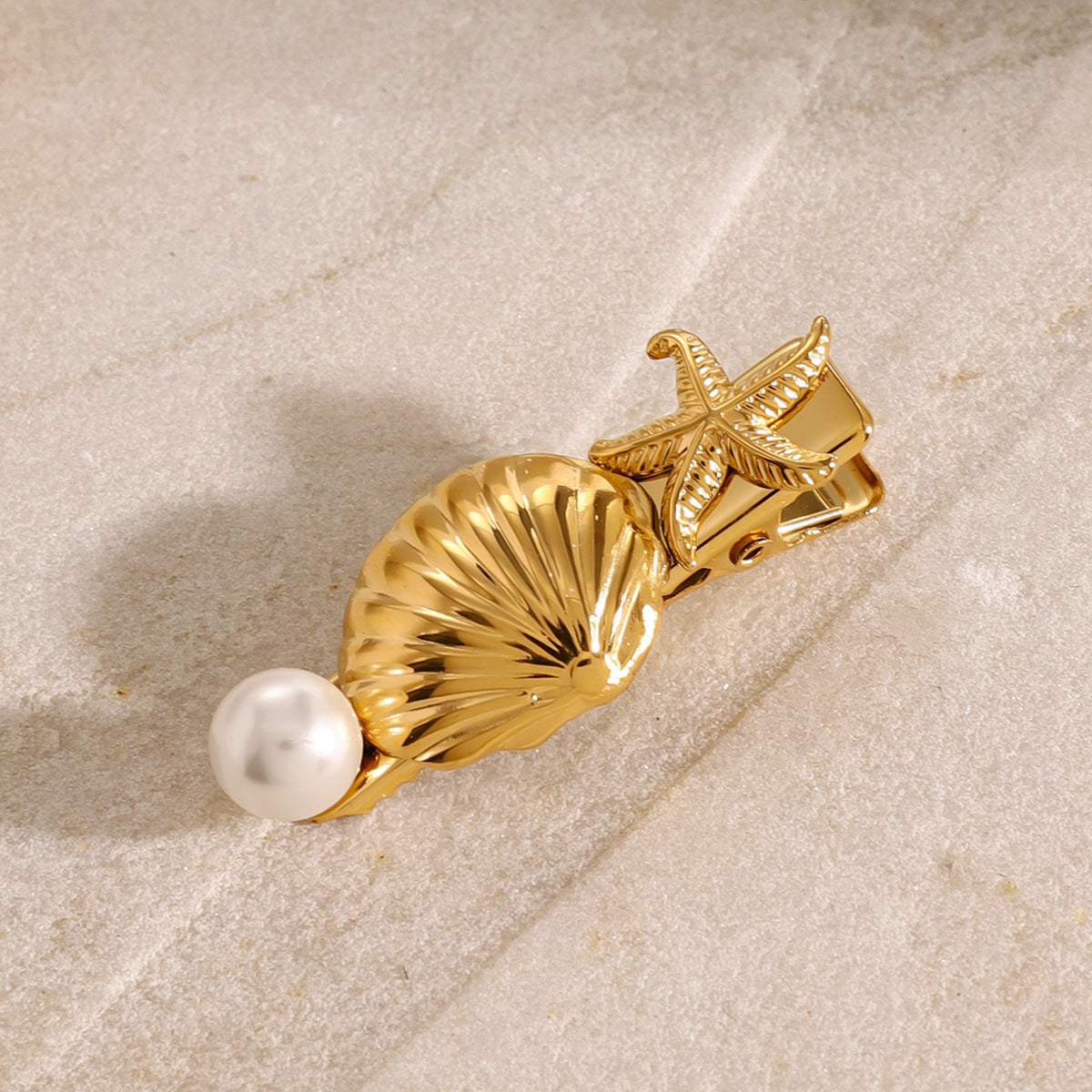Ocean Whisper Gold Hair Clip