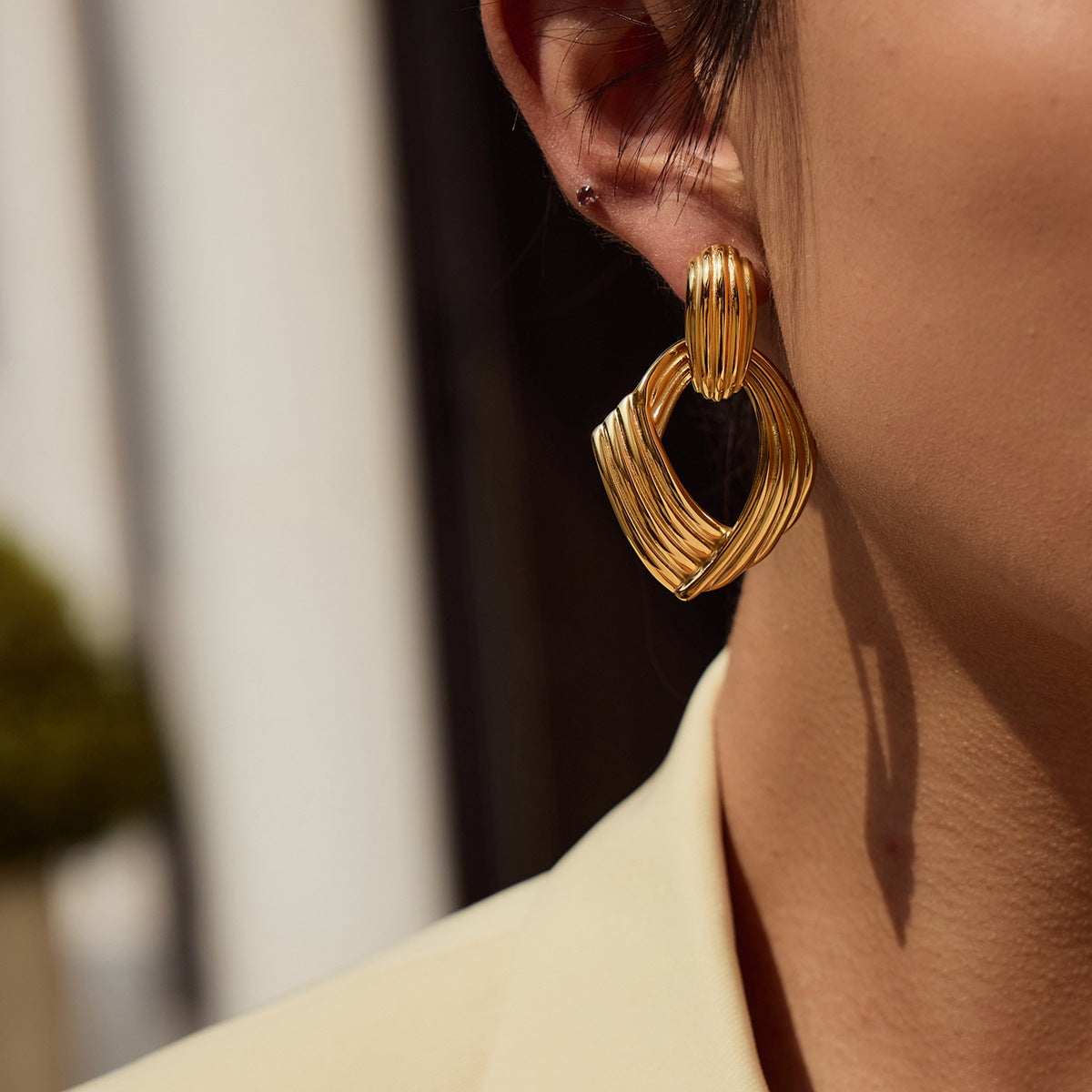 Selma Sculptural Gold Earrings