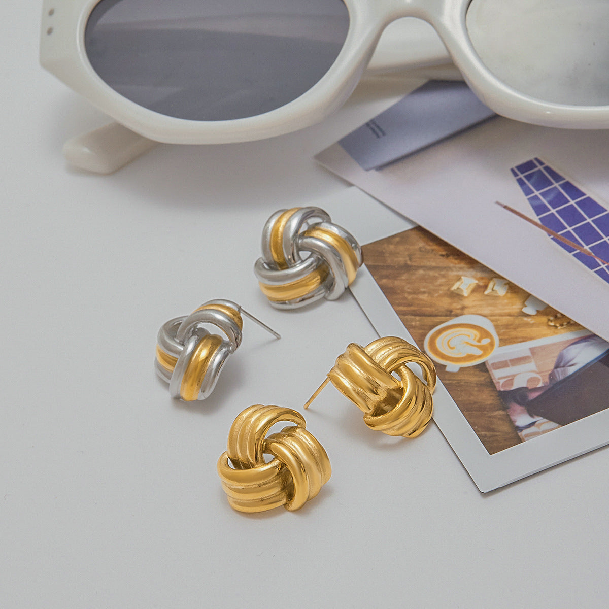Luxe Gold Knot Statement Earrings
