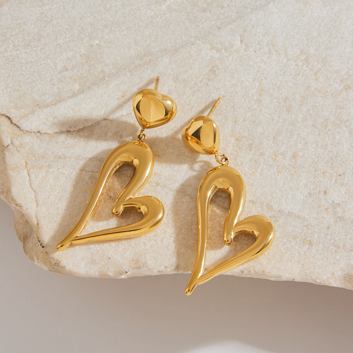 Ethereal Gold Heart Earrings