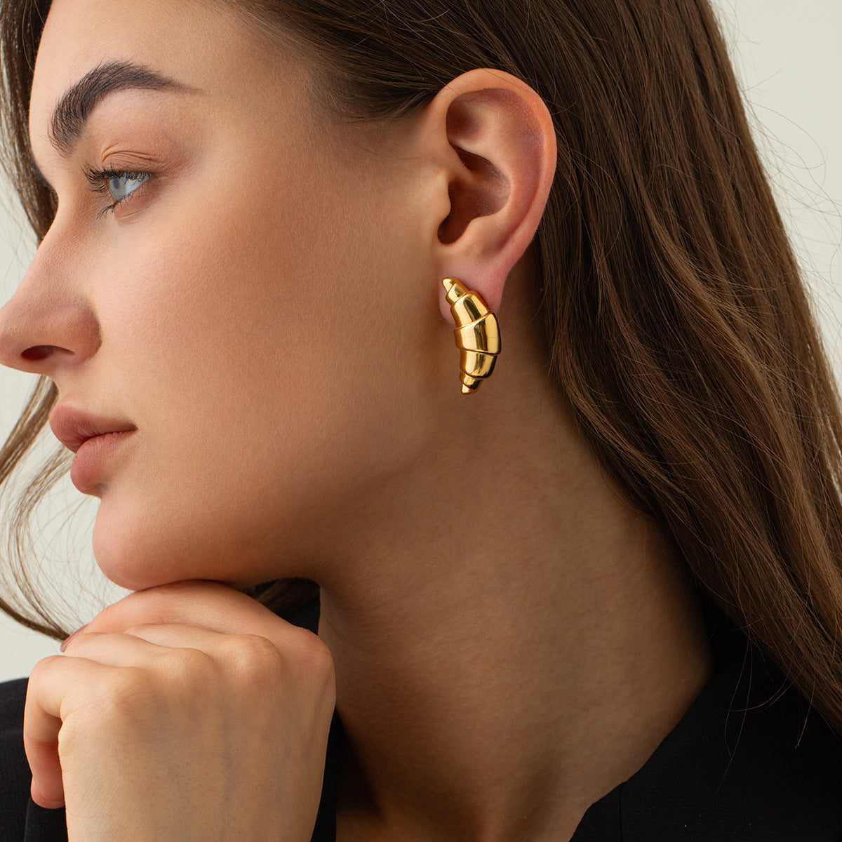 Emberly Croissant Gold Earrings