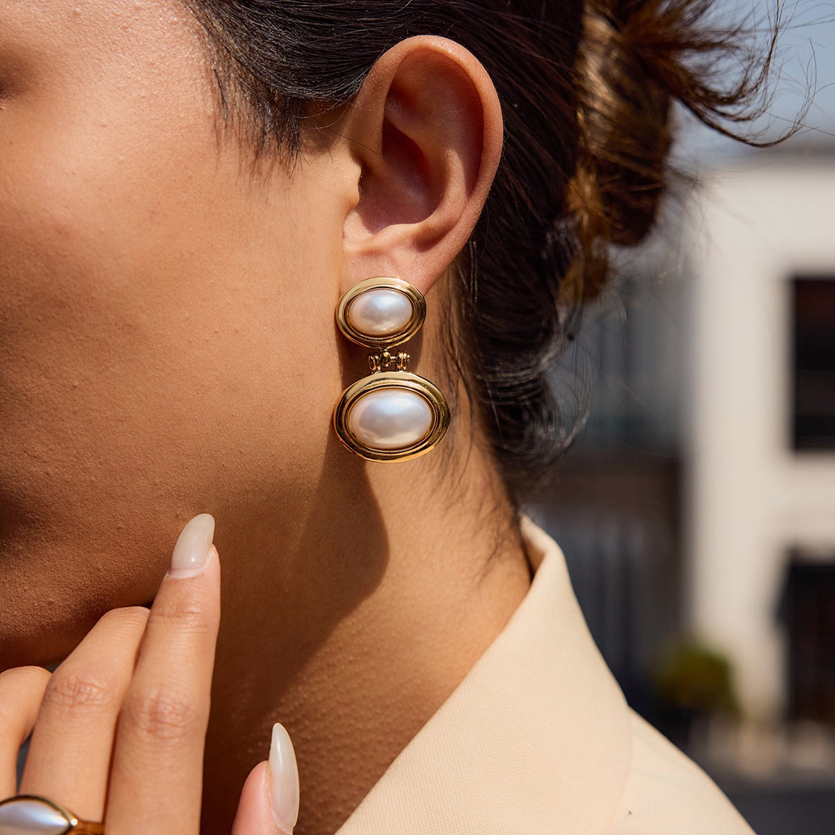 Amalfi Pearls Earrings - Sunshine Collection