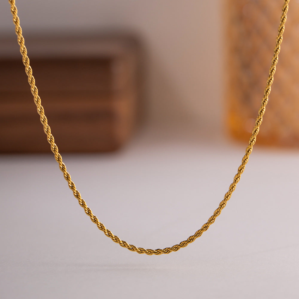 Gold Rope Chain Elegance Necklace