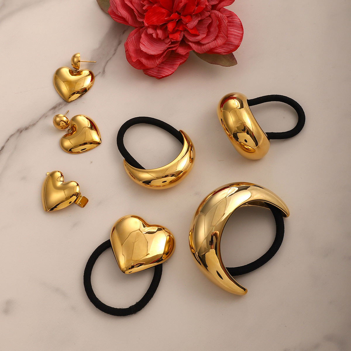Heartfelt Gold Hair Barrette