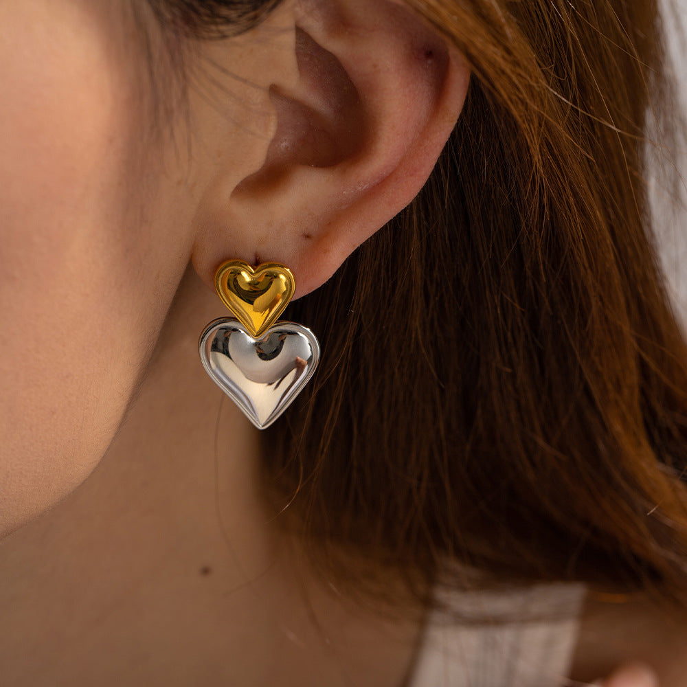 Dual Radiance Heart Earrings