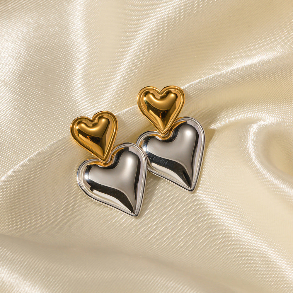 Dual Radiance Heart Earrings