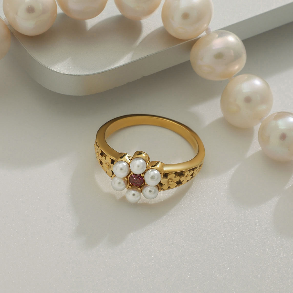 Ethereal Pearl Bloom Ring