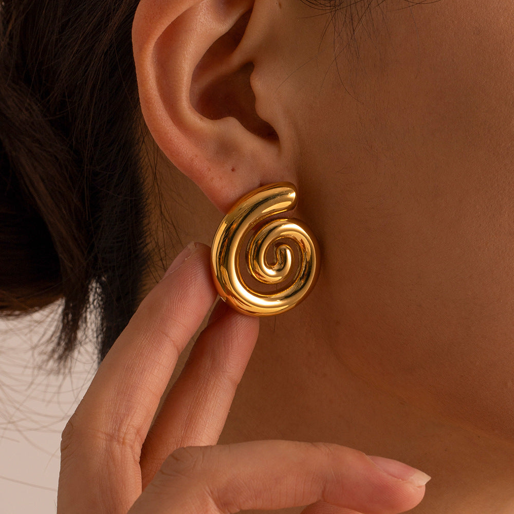 Oceanic Gold Swirl Earrings
