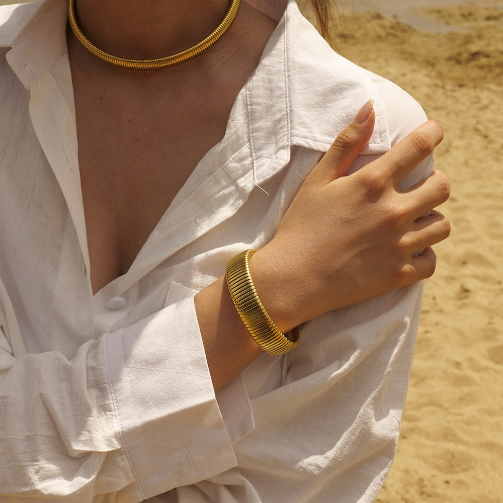 Aura Gold Cuff Bracelet