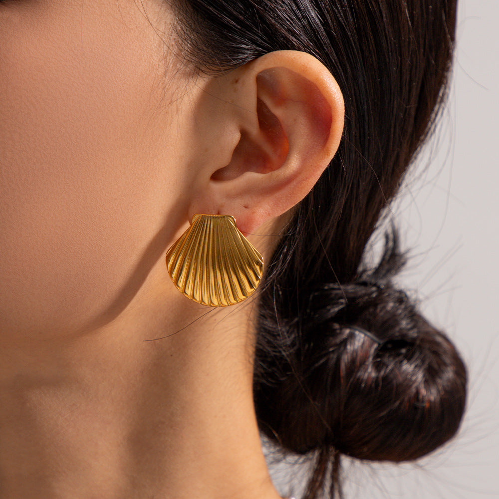 Golden Tide Seashell Earrings