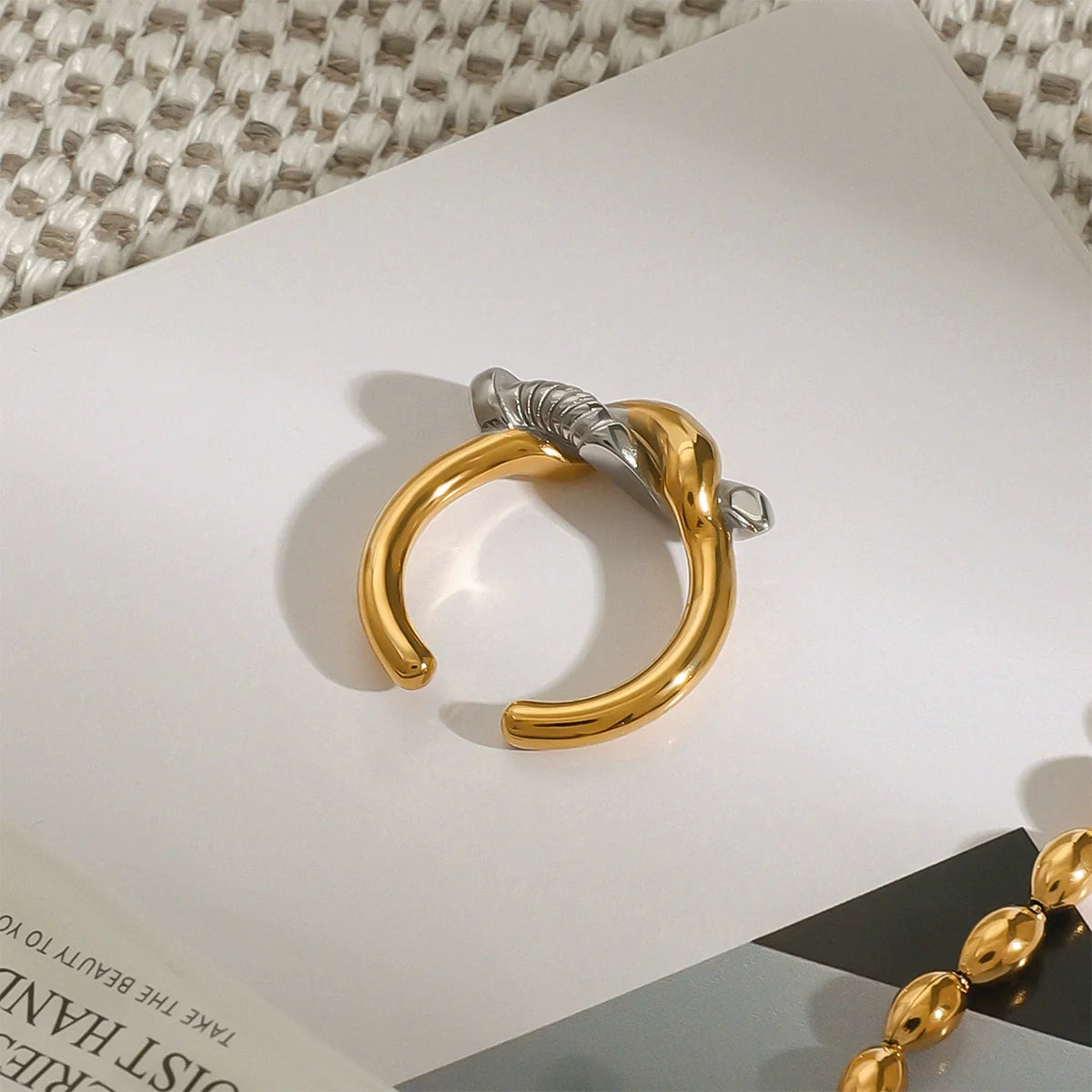 Twisted Nail Ring - Modern Elegance