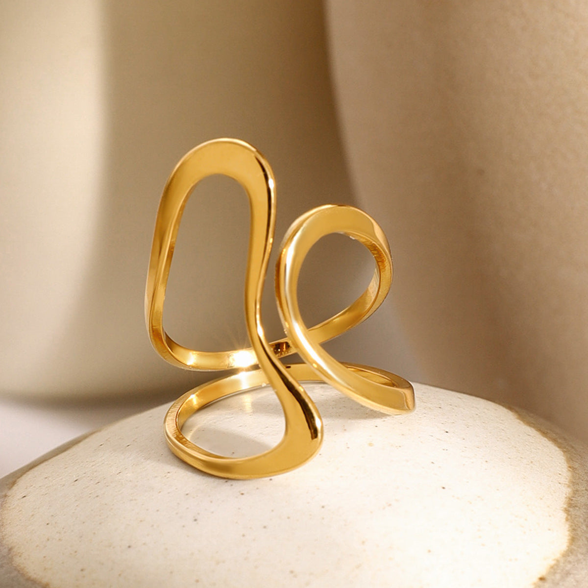 Abstract Gold Flow Ring