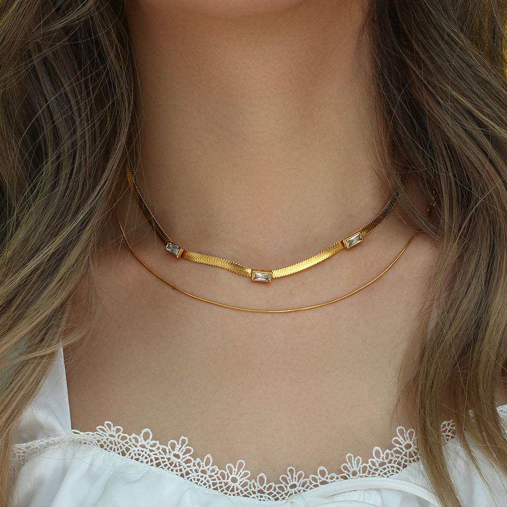 Sparkling Herringbone Gold Chain