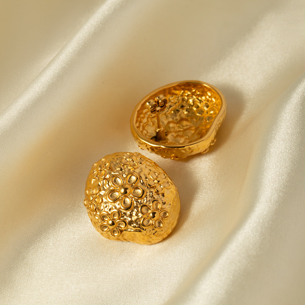 Vintage Bloom Gold Earrings