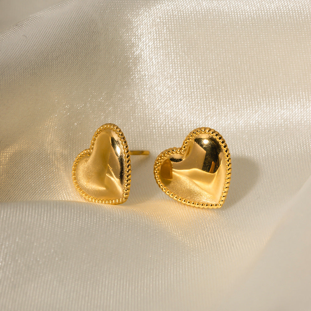 Radiant Heart Studs - Gold