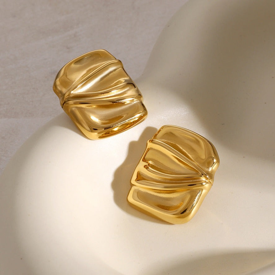 Evette Textured Gold Earrings