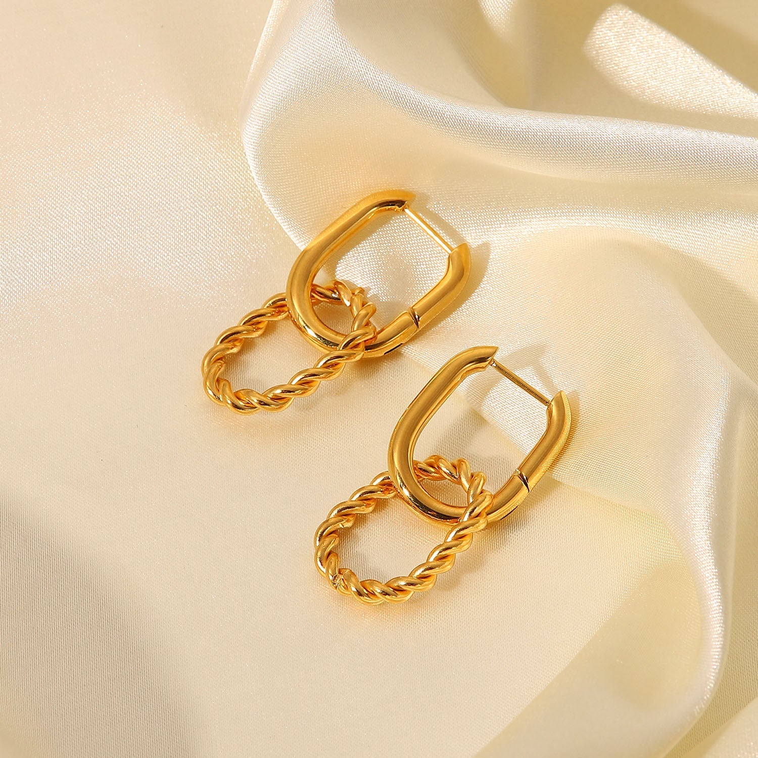 Twisted Aura Gold Hoops