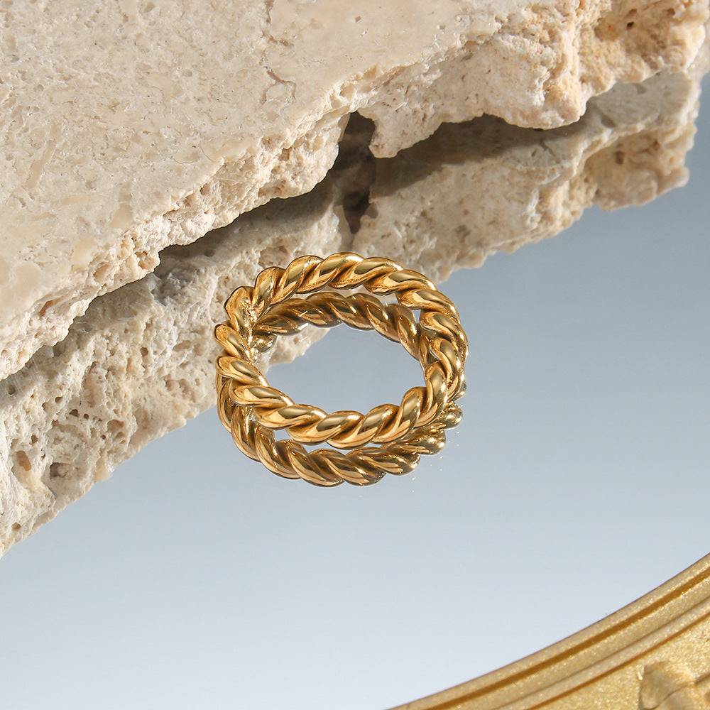 Twisted Elegance Gold Ring
