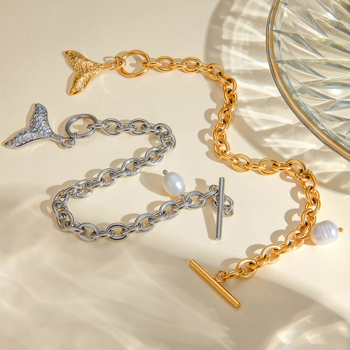 Ocean Whisper Pearl Chain Bracelet