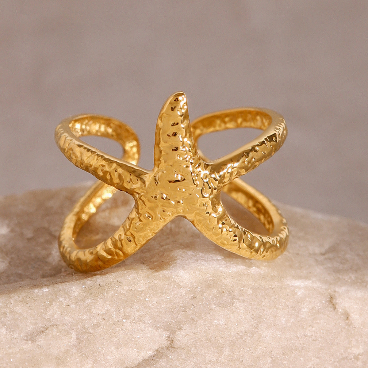 Oceanic Starfish Gold Ring
