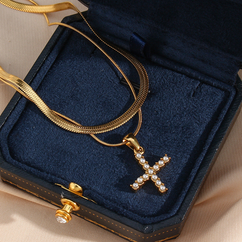 Personalized Pearl & Gold Initial Necklace