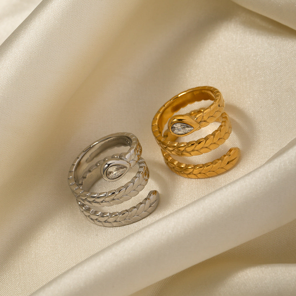 Ethereal Serpent Gold Ring