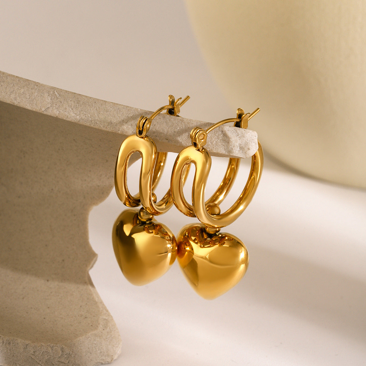 Audrey Heartbeat Gold Hoops