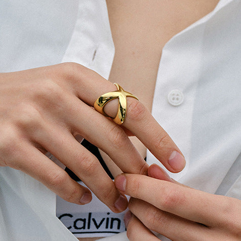 Faithful Gold Cross Ring