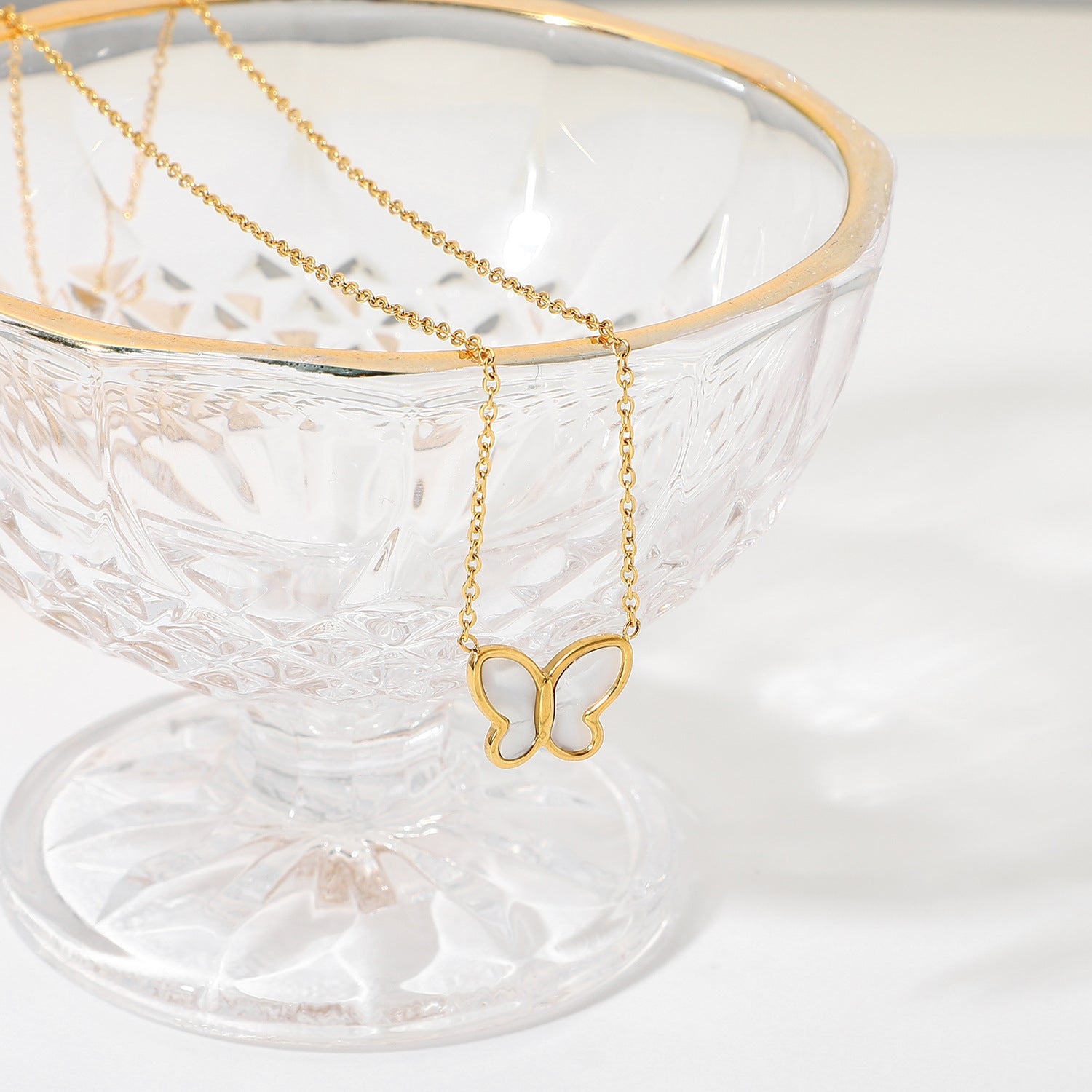 Luminous Butterfly Pearl Necklace